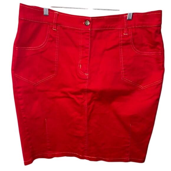 Gold Flava Red Pencil Denim Size 22 Plus Women's Skirt - Picture 1 of 6